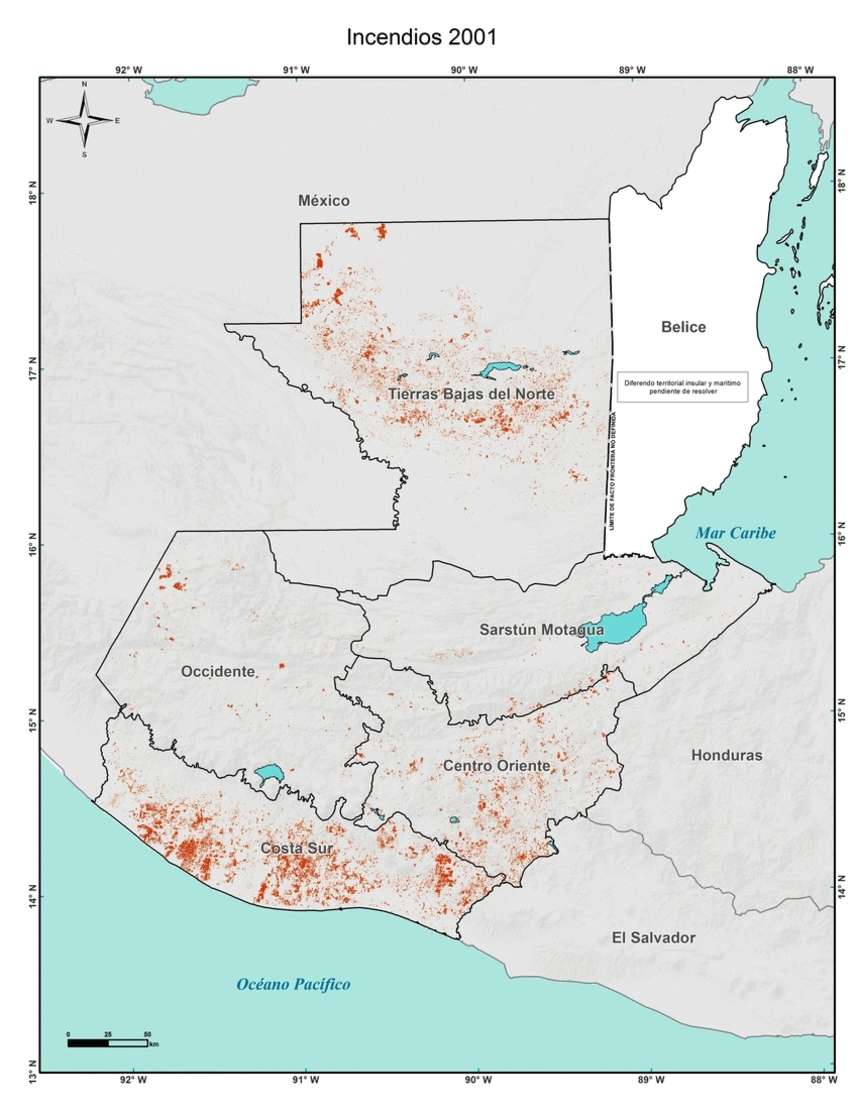 Degradación de suelos por incendios en Guatemala